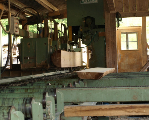 Sägeprozess im Sägewerk der Beer-Holz AG in Meiringen Sägeprozess im Sägewerk der Beer-Holz AG in Meiringen
