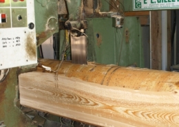 Einschnitt von Rundholz im Sägewerk der Beer-Holz AG in Meiringen Einschnitt von Rundholz im Sägewerk der Beer-Holz AG in Meiringen